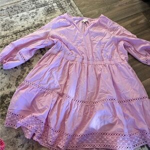 Wonderly baby pink Dress with Lace Accents